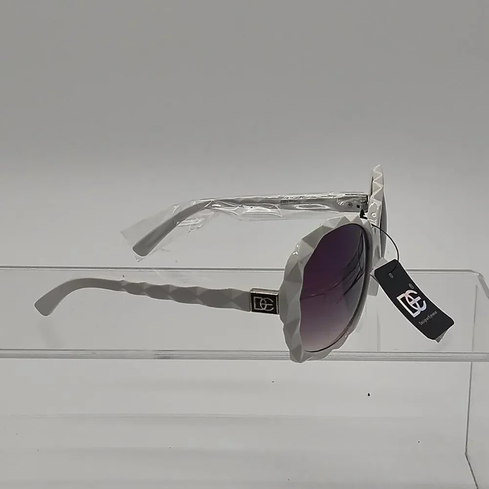 404 white geometric sunglasses with